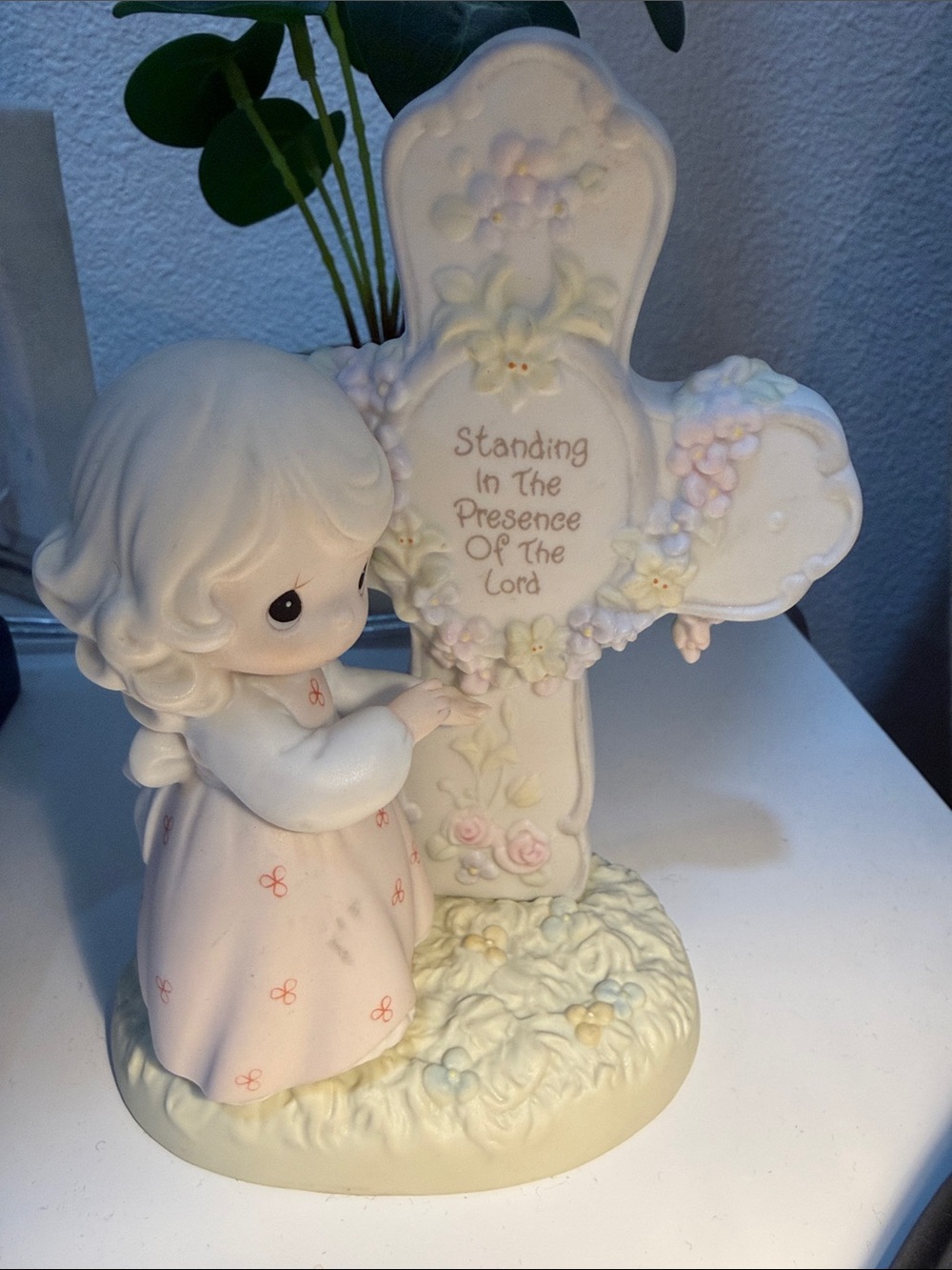 Precious Moments Cream Porcelain Figurine with Pastel Accents